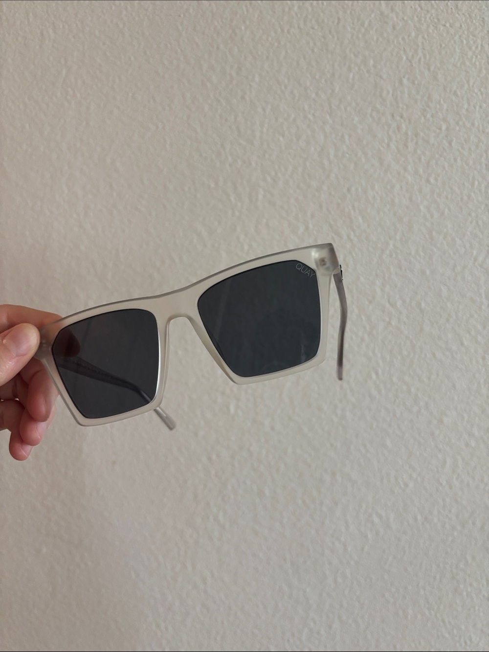 Quay Australia Alright Clear Frame Black Lens Sunglasses